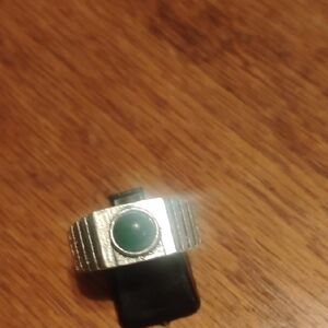 Silver and Green Men's Ring